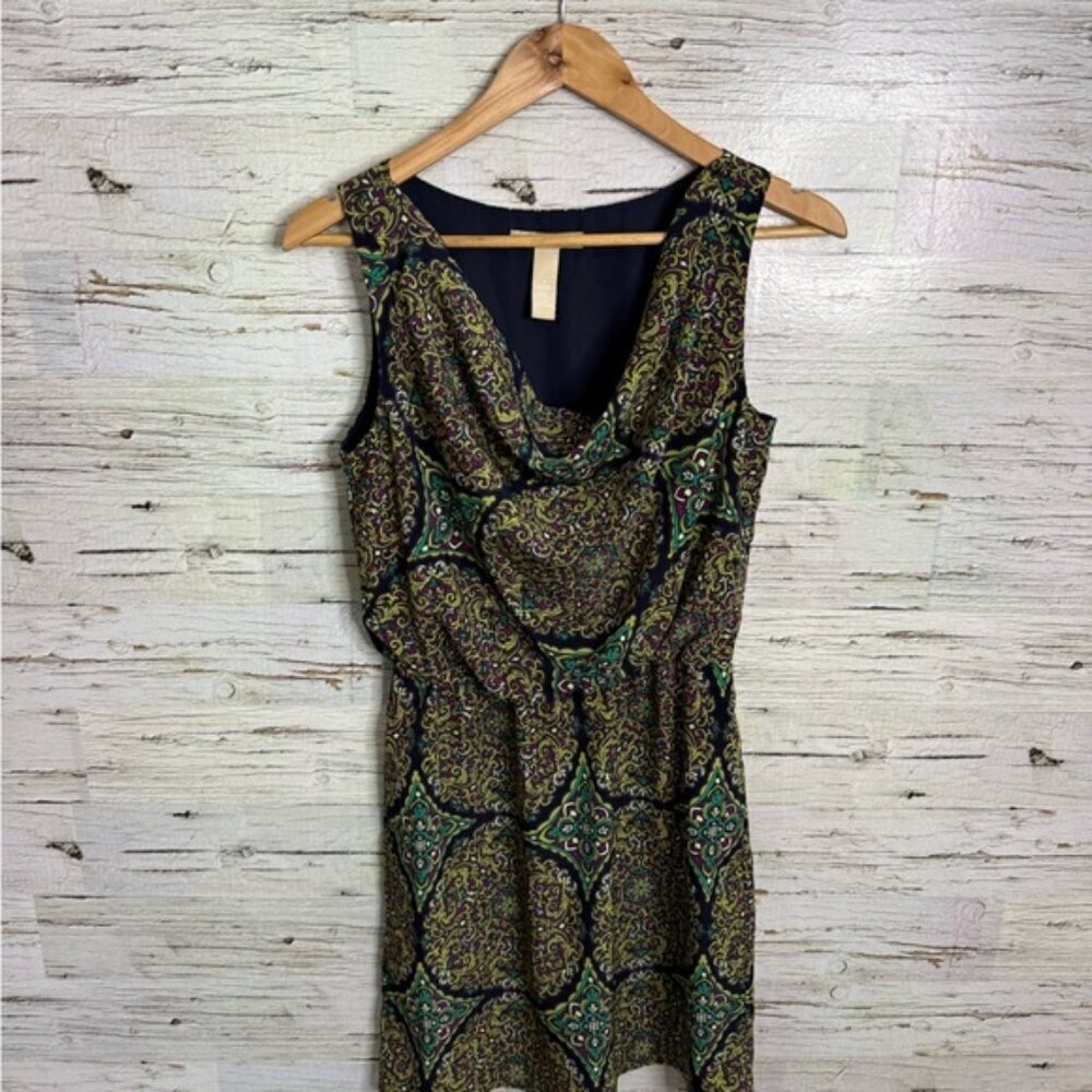 Banana Republic Black and Green Sheath Mini Dress size 4